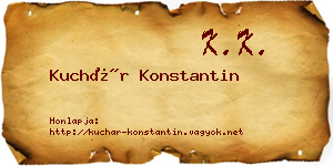 Kuchár Konstantin névjegykártya